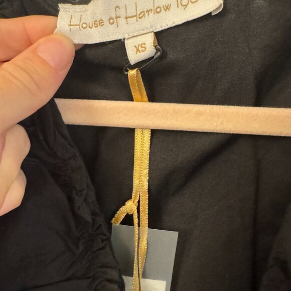 House of Harlow 1960 Black Mini Wrap Dress | Voluminous Sleeves | Size XS - Picture 5 of 5